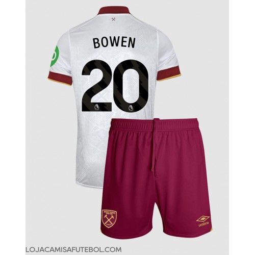 Camisa de Futebol West Ham United Jarrod Bowen #20 Equipamento Alternativo Infantil 2024-25 Manga Curta (+ Calças curtas)
